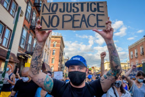 Thousands of protesters gathered at Mc Carren Park in Brooklyn on June 7, 2020 for a massive march around Williamsburg, making a loud call for the defunding of the police force. This comes after NYC Mayor Bill De Blasio promised 'intense change' with police reform proposals amid calls to defund law enforcement, including shifting resources from NYPD and publicizing officers' disciplinary records. (Photo by Erik McGregor/Sipa USA)No Use UK. No Use Germany.